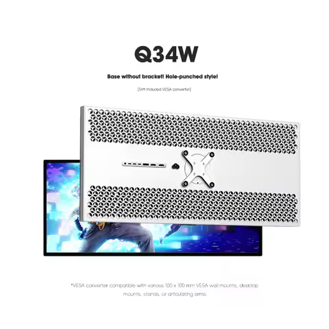 Kuycon Q34W Thin Bezel Lcd Monitor Gaming Office Desktop Computer Lcd Monitor 34Inch Ultra HD Gaming