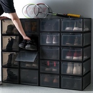 aj鞋盒放籃球鞋子透明收納盒神器鞋柜整理防塵車載鞋箱后備箱黑色