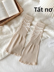 JINGCHI | Tất ống nữ mùa hè mỏng phong cách Y2K xuân thu mùa đông sửa đổi hình dạng chân màu trắng t