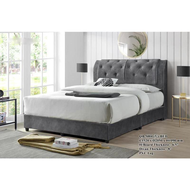 [High Quality✨] Marble Velvet Bed Frame with Headboard - Single Super Single Single Pull Out Queen K