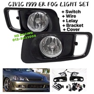 Civic Ek99 Fog Lamp Foglamp Clear Glass / Sportlight Front Bumper Sport Light Lamp With Wiring Switc