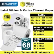 Thermal Paper Sticker Label Printer Paper Receipt Sticker Barcode Post Rusfet