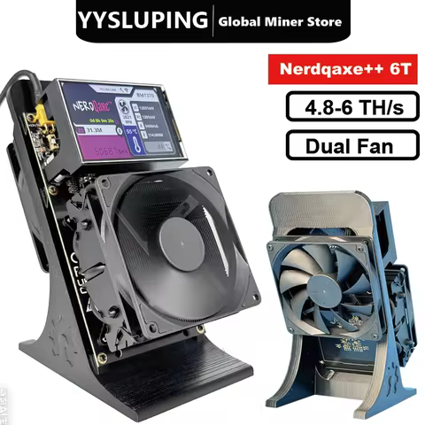 Upgraded NerdQaxe++ with 6TH/s, Bitcoins Miner with 4 Pieces BM1370 Asic Chip, 105W Lottery Miner, O