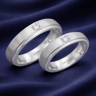 SAN950 C634 Engagement Ring - Premium Silver 950 Palladium Platinum Couple WeddingRing