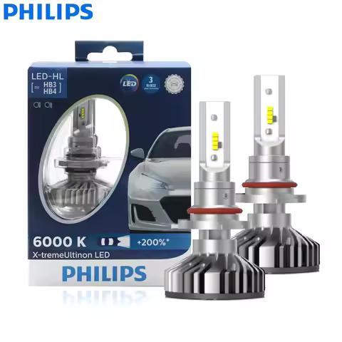 Philips X-treme Ultinon LED 9005 9006 HB3 HB4 12V 6000K Car LED Head Light Auto Fog Lamps +200% Brig