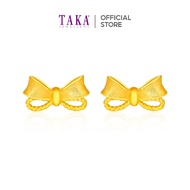 TAKA Jewellery 999 Pure Gold Earrings Ribbon