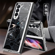 Gkk Case Samsung Galaxy Z Fold 3 5G Luxury MECHANIC Tempered Glass Case Samsung Z Fold 3