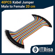 ITCan - 40PCS Jumper Cables 20cm Male to FemaleDupont (MF) 2.54mm | Cable MF 20 cm | Arduino, Breadb