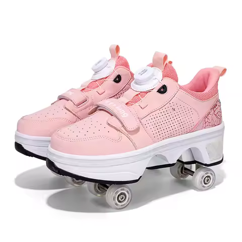 Flashing Roller Skating Shoes With Wheels Led Luminous Deformation Roller Shoes Unisex Skate Roller 