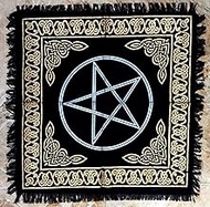 INDACORIFY Pentagram Altar Table Top Cloth with Fringes Alter Tarot Witchcraft Spread Meditational S