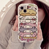 HelloKitty Burger Sandwich Collection Wavy Curved Edge Shell Compatible with  iPhone 11 12 13 14 15 