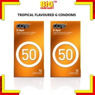 CARE CONDOM 50 G-SPOT TROPICAL FLAVORED CONDOMS 12´S X 2 packs