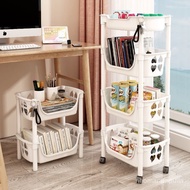 In Stock💗Bookshelf and Storage Shelf Table Side Trolley Vegetable Storage Storage Rack Floor Kitchen Vegetable Basket Ba