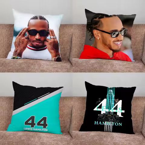Racing 44 L-Lewis H-Hamilton Pillow Case For Home Bedroom Car Office Decoration Living Room Sofa Cus