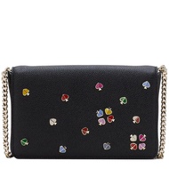 Kate Spade Margaux Enamel Spade Chain Wallet in Black