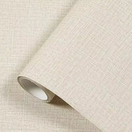 Peel and Stick Waterproof Wallpaper For Home Decor Beige Linen Contact Paper for Walls Self Adhesive
