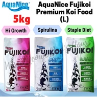 AquaNice Fujikoi Premium Koi Fish Food L Size Pellet (5kg) Staple Diet/High Growth/Super Spirulina