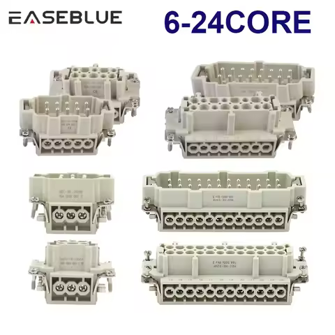 6/10/16/24 Core Heavy-duty Connector HDC-HE Male Connector Core and Female Connector Insert 16A 500V