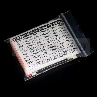 300PCS=30Values*10pcs 2V~39V Diode Kit 0.5W Zener Voltage Regulator 39V 30V 27V 24V 22V 20V 18V 16V 