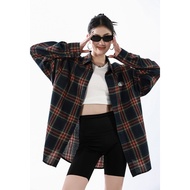 เสื้อเชิ้ตผู้หญิงแขนยาวทรงหลวมสไตล์อเมริกันย้อนยุค ICH MODE ทรงหลวม สไตล์ฤดูใบไม้ร่วง ใหม่ เสื้อเชิ้