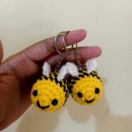 GANTUNGAN Bumblebee Crochet Keychain - Bee Crochet Keychain