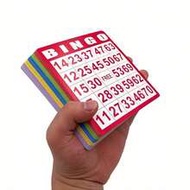 [100pcs Bingo Game Set] 100pcs Bingo Cards And 100pcs Colorful Transparent Bingo Disks Game Set | Gr