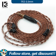 สายหูฟังโทรศัพท์ KBEAR ลวดทองแดงปราศจากออกซิเจน8คอร์ QDC/TFZ/2Pin/คอนเนคเตอร์ MMCX เส้นหูฟังสำรอง2.5