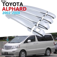 อุปกรณ์เสริมรถยนต์มือจับประตูสำหรับ Toyota Alphard AH10 2002 2003 2004 2005 2006 2007 2008ชุดแต่งขอบมือจับโครเมี่ยมสติกเกอร์รถ
