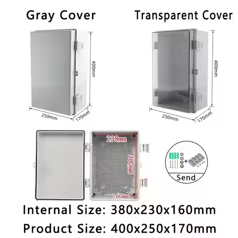 400x250x170mm IP66 Waterproof Plastic Junction Box ABS Outdoor Electronic Instrument Project Distrib