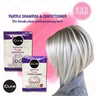 iCure Purple Shampoo and Conditioner 20mL Sachet- Beauty Expert