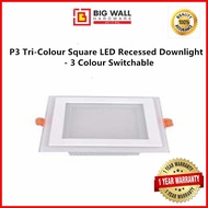 Perfect One P3 Tri-Colour Square/Round LED Recessed Glass Downlight - 3 Colour Switchable *1 year Warranty from Malaysia