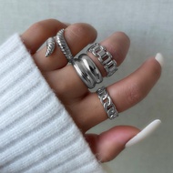 Set of 4 large rings with personalized python shapes