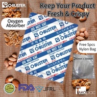 O-BUSTER Halal Certified Oxygen Absorber 30cc/50cc/100cc/200cc, Oksigen Absorber, (free 5pcs nylon b