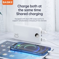 Powerbank Kapasitas nyata 10000mAh BASIKE  USB Mikro / Tipe C. Keluaran USB Mudah dibawa Cocok untuk