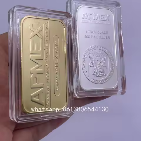 APMEX USA 1 oz Gold & Silver Plated Decorative Bullion Bar - Collectible Souvenir Gift for Metal Cra