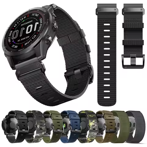 22mm 26mm Nylon Quick Fit Watch Strap For Garmin Instinct 3 2X Braided Band Forerunner 965 955 S60 S