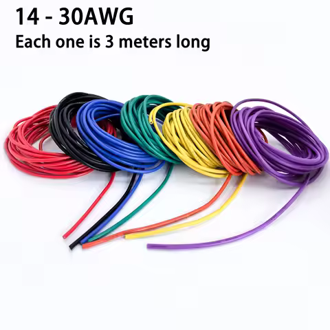 14/16/18/20/22/24/26/28/30 AWG Silicone Electric Wire 3 meter/10ft- Soft, Flexible Tin-Copper Wire H