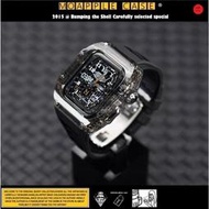??【R型概念-第五代目-玫瑰鑽/銀鑽/特別版本】【Apple Watch錶帶】316不銹鋼按鈕 全透明錶帶