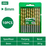 ISKU Mata Bor Set HSS 3-12mm Mata Bor Beton Besi Kayu Set 10pcs/5pcs Drill Bits Set