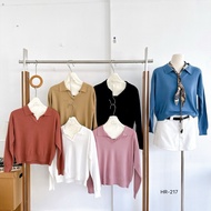 Long-Sleeved Collar Shirt Soft And Smooth Silk Fabric Very Cute Tone Color Hr217 Good Cutting Beauti