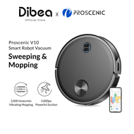 Dibea x Proscenic V10 Robot Vacuum Cleaner | 3000pa Suction | Vibrating Sweeping &amp; Mopping System | LDS Navigation | Local Warranty