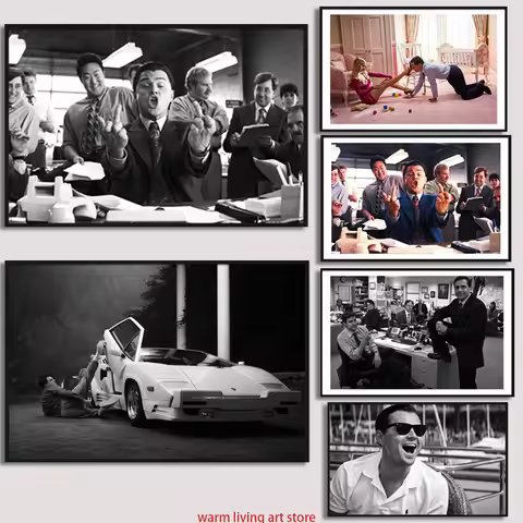 The Wolf of Wall Street Movie Poster Series Leonardo DiCaprio Canvas Painting Aesthetic Wall Picture