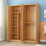 Small wardrobe for rent solid wood with storage cabinet multi-layer 4 doorAlmari Baju