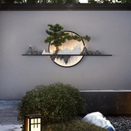 S/💎Welcome Pine Outdoor Waterproof New Chinese Style Wall Lamp Villa Garden Landscape Courtyard Landscape Zen Background