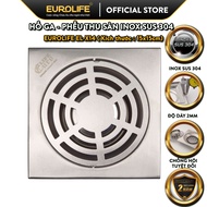 Floor collection funnel, stainless steel floor drain manhole 15x15cm Eurolife EL-X14 (Silver white)