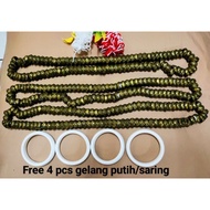 1 SET TANGKONG/SINGSING TRADISIONAL SABAH FREE GELANG PUTIH SARING/SULAU x 4 pcs /4 GELANG TEMBAGA f