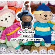 (Can make LABUBU Shirt) Labubu Yarn DMC Happy Cotton Yarn Special for Making "AMIGURUMI", 100%Cotton