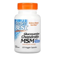 Short Expiry Date: June 2024 - Doctor's Best, Glucosamine Chondroitin MSM with OptiMSM, 120 Veggie Caps