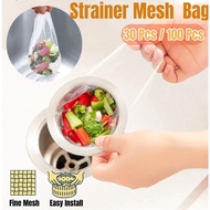 SG Kitchen Sink Strainer Bag | 30/100pcs Disposable Drain Basket, Anti-Clog
