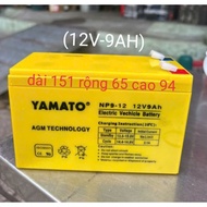Bình Ắc Quy Khô YAMATO NP9-12 (12V-9AH) Cho Xe Điện trẻ em UPS Loa Kéo Cửa Cuốn